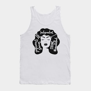 Smart Strong Powerful Beautiful Independent Black Queen Tank Top